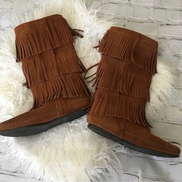 Fringe Suede Boot 3 tier ~ 7 - Picture 3 of 7